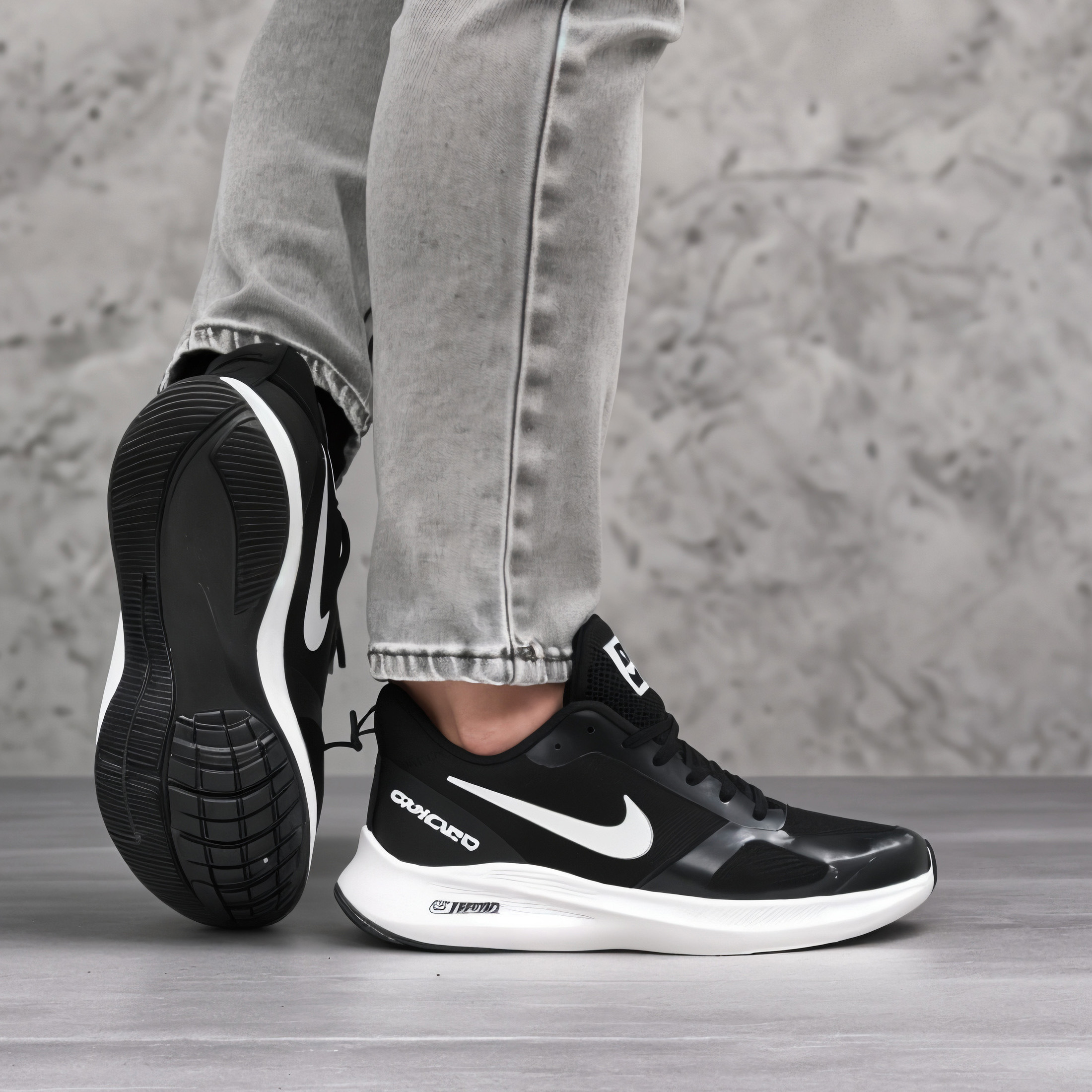 تصویر کتونی مردانه نایکی 10 زوم رنگ مشکی سفید سایز ۴۱ تا ۴۴ 